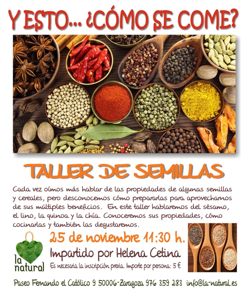 Cartel del taller de semillas